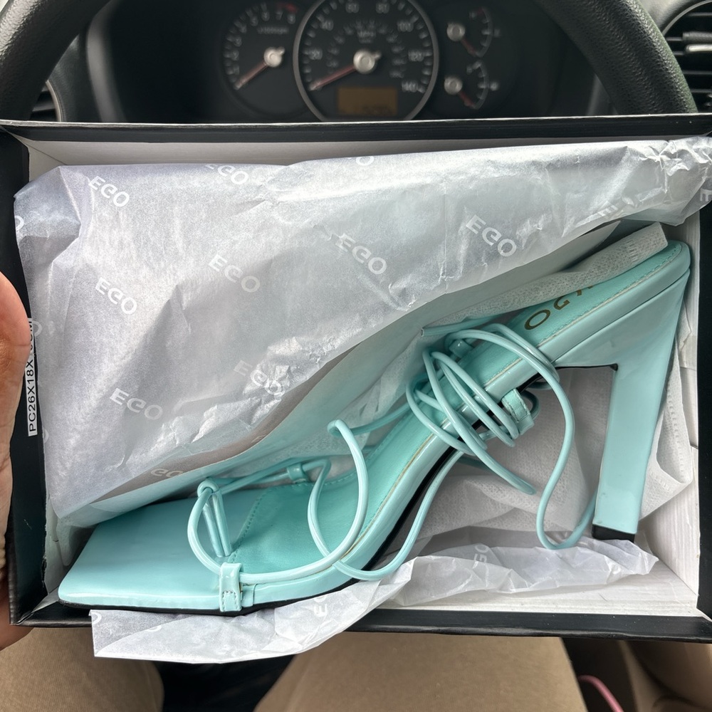 EGO Women's Aqua Strappy Heels